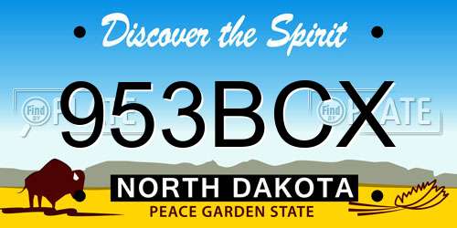 953BCX North Dakota License Plate