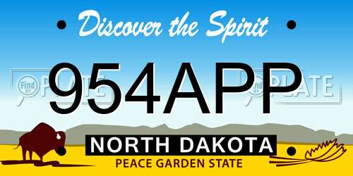 954APP North Dakota License Plate