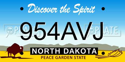 954AVJ North Dakota License Plate