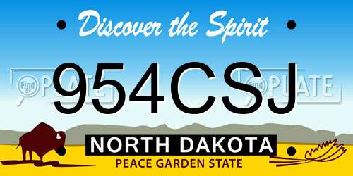 954CSJ North Dakota License Plate