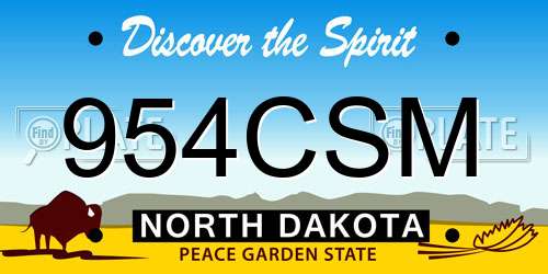 954CSM North Dakota License Plate