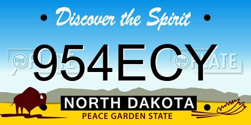 954ECY North Dakota License Plate
