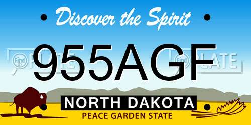 955AGF North Dakota License Plate