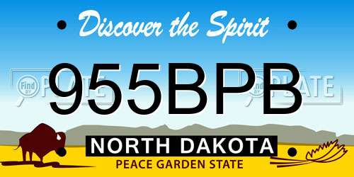 955BPB North Dakota License Plate