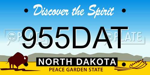 955DAT North Dakota License Plate