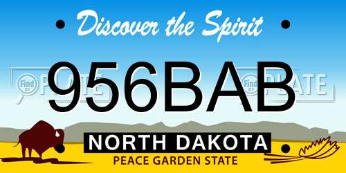 956BAB North Dakota License Plate