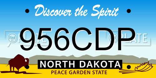 956CDP North Dakota License Plate