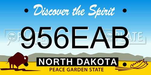 956EAB North Dakota License Plate