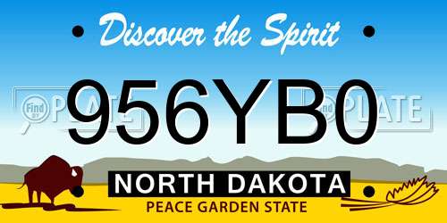 956YB0 North Dakota License Plate
