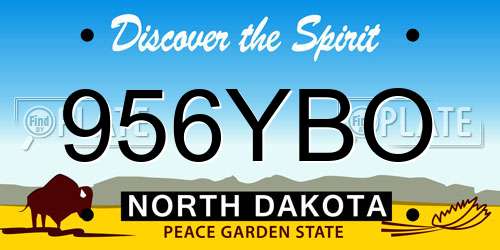 956YBO North Dakota License Plate