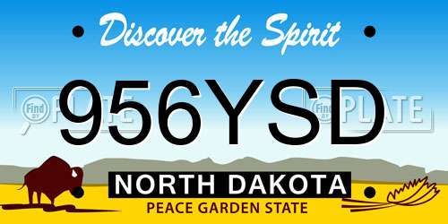 956YSD North Dakota License Plate