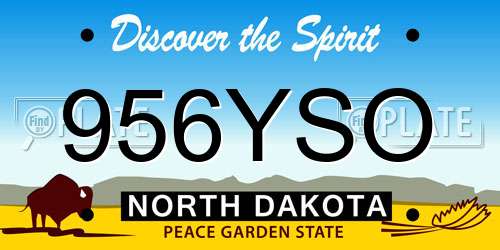 956YSO North Dakota License Plate