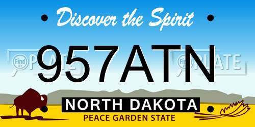957ATN North Dakota License Plate