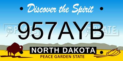 957AYB North Dakota License Plate