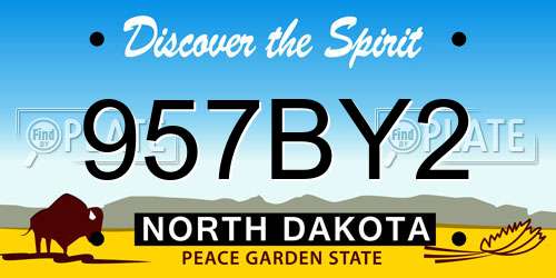 957BY2 North Dakota License Plate