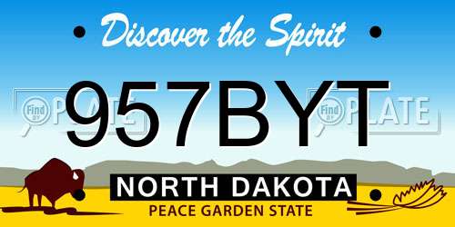 957BYT North Dakota License Plate