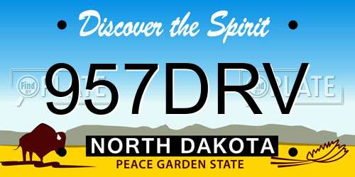 957DRV North Dakota License Plate