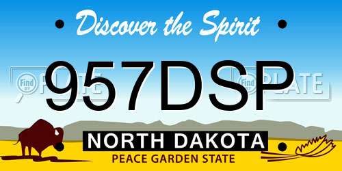 957DSP North Dakota License Plate