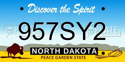 957SY2 North Dakota License Plate