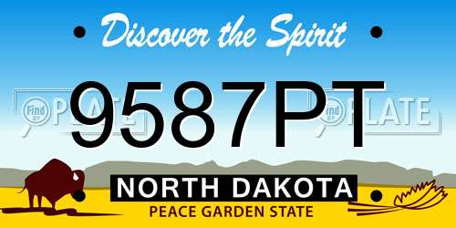9587PT North Dakota License Plate