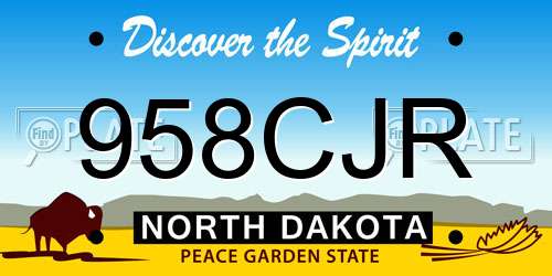 958CJR North Dakota License Plate