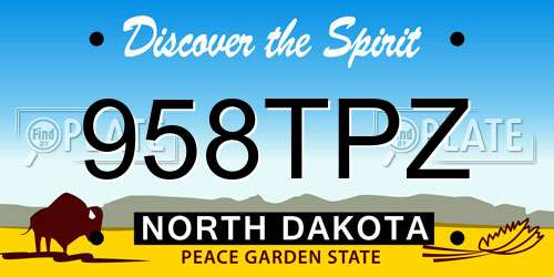 958TPZ North Dakota License Plate