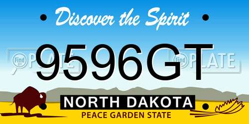 9596GT North Dakota License Plate