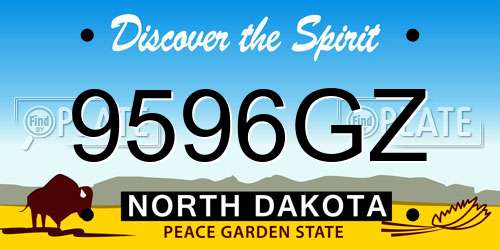 9596GZ North Dakota License Plate