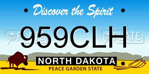 959CLH North Dakota License Plate