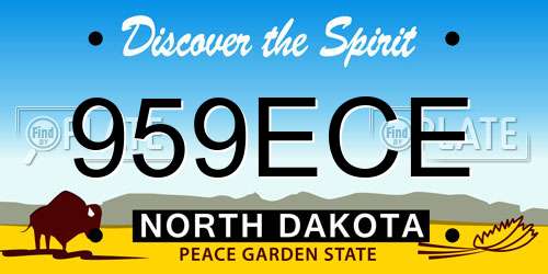 959ECE North Dakota License Plate