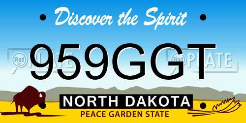 959GGT North Dakota License Plate
