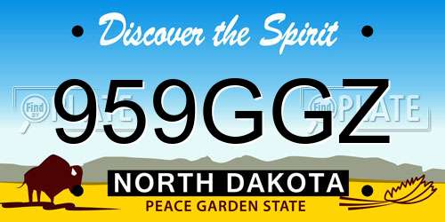 959GGZ North Dakota License Plate