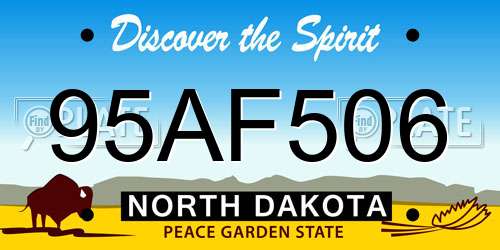 95AF506 North Dakota License Plate