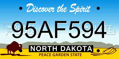 95AF594 North Dakota License Plate