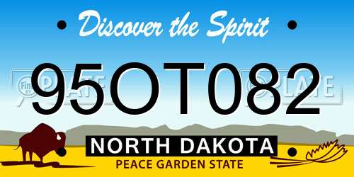 95OT082 North Dakota License Plate