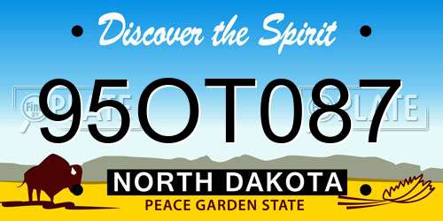 95OT087 North Dakota License Plate