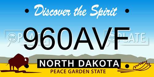 960AVF North Dakota License Plate
