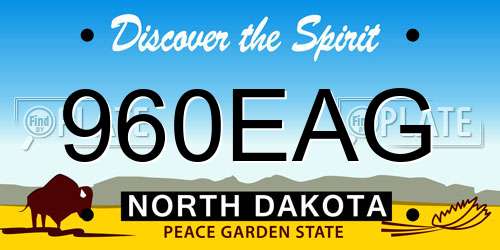 960EAG North Dakota License Plate