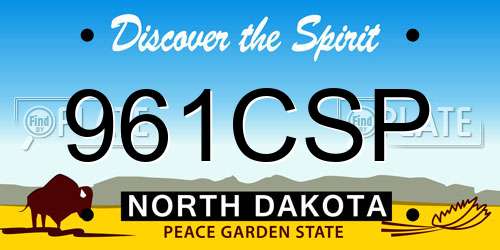 961CSP North Dakota License Plate