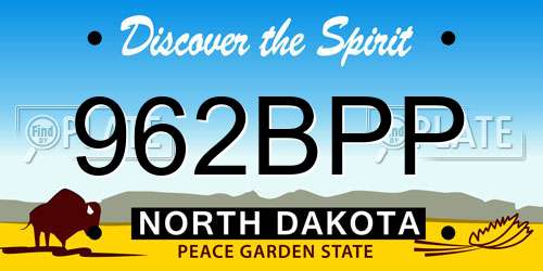 962BPP North Dakota License Plate