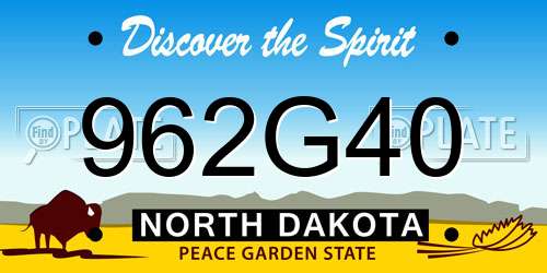 962G40 North Dakota License Plate