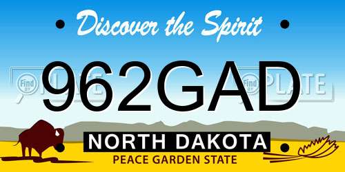 962GAD North Dakota License Plate