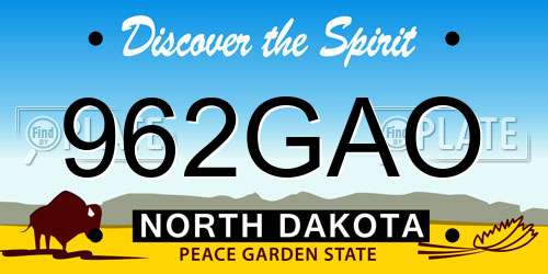 962GAO North Dakota License Plate
