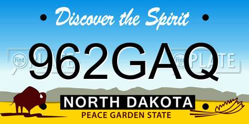 962GAQ North Dakota License Plate