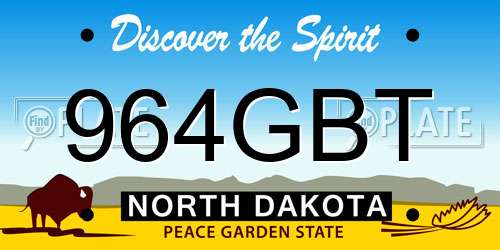 964GBT North Dakota License Plate