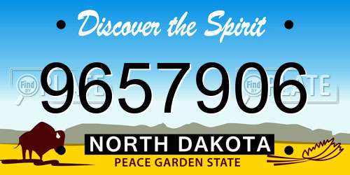 9657906 North Dakota License Plate