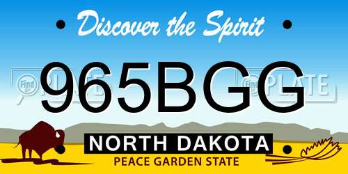 965BGG North Dakota License Plate
