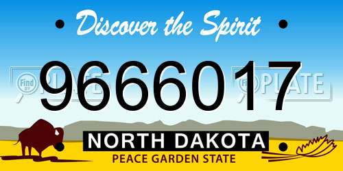 9666017 North Dakota License Plate