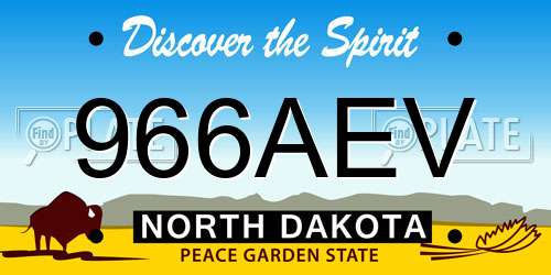 966AEV North Dakota License Plate