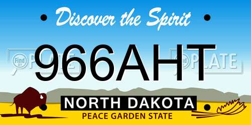 966AHT North Dakota License Plate